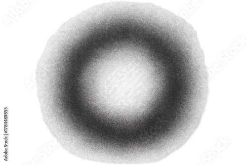 Abstract black and white smoke circle creating an evolving texture vortex on transparent background