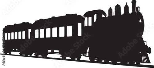 Retro railway locomotive vector illustration for travel, transport, and heritage design themes