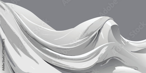 Elegant white fabric wave background vector design for modern presentation and creative projects
