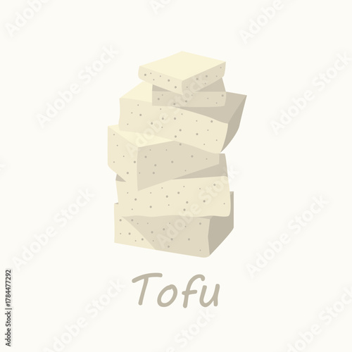 Tofu Vector Illustration on White Background