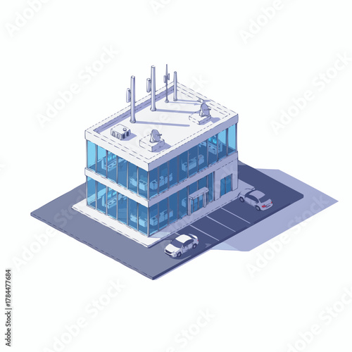 Smart Traffic Control Center Isometric 3D Urban Infrastructure Vector