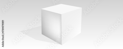 Geometric real plastic cube on White background. 3d illustration
