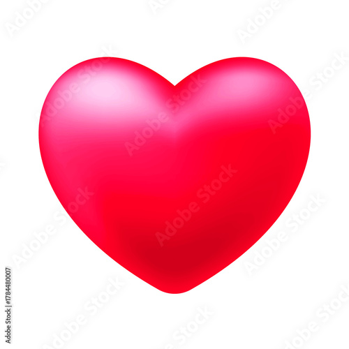 3d glossy red heart isolated on transparent background. Happy Valentine's day. PNG