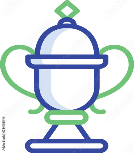 Elegant trophy award design with vibrant color options