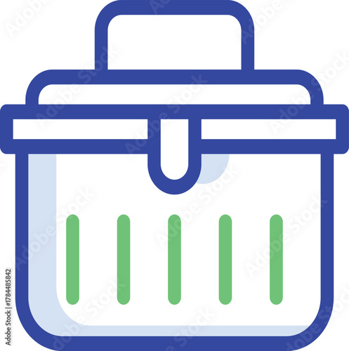 Illustrative tool box with various hand tools and equipment