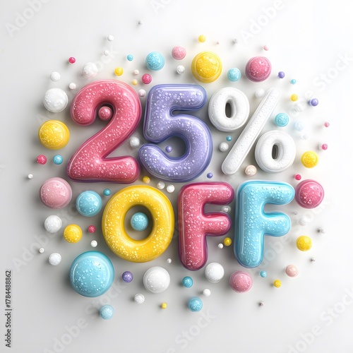Colorful 25 Percent Off Discount Offer for Sale Promotion