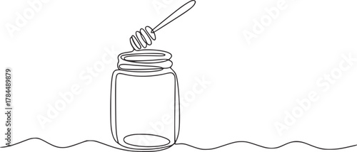 Jar honey dipper sweet food