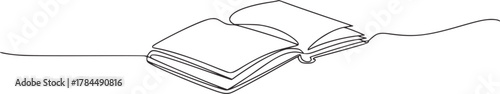 Open book line drawing pages reading