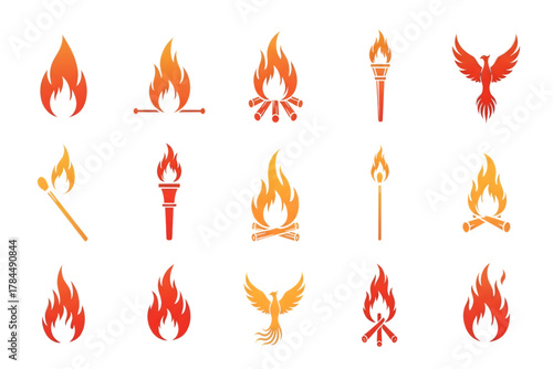 Fire icon set