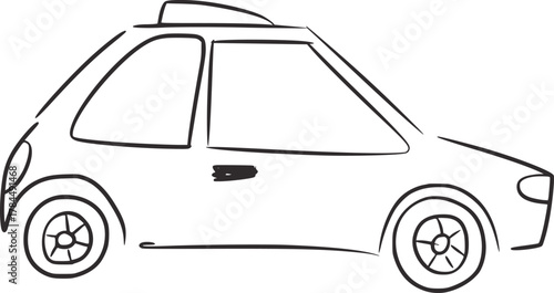 Simple sketch of a car vehicle transportation