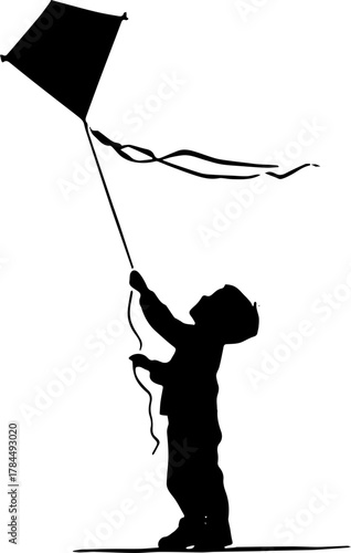 silhouette of a children  fun play