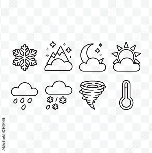 Outline Weather Forecast Icon Pack