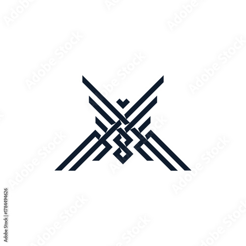 simple outline of butterfly with large wings logo vector