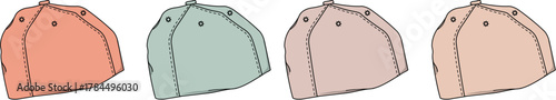 Four Fabric Garment Bags in Different Colors for Protective Storage