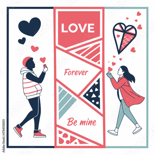 Abstract Love and Valentine Poster Vector Pack