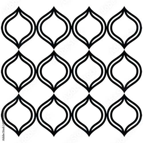 Mid-Century Modern Ogee Pattern - Seamless Retro Geometric Line Art Background