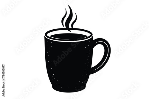 warm drink mug vector icon  silhouette