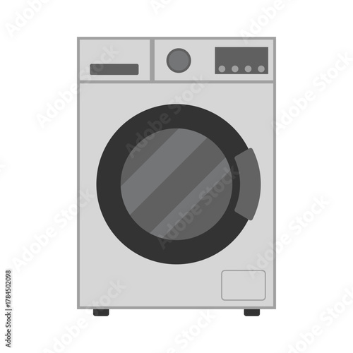 Modern Washing Machine Vector Illustration. Ideal for home appliance designs, laundry concepts, infographics, instruction manuals and interior illustrations.