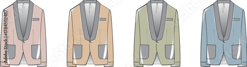 Elegant Tuxedo Jacket Collection A Spectrum of Pastel Shades for Stylish Occasions