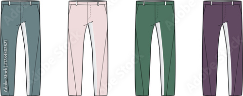 Assortment of Fashionable Pants in Various Colors A Style Guide for Wardrobe Essentials