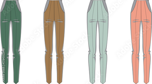 Collection of women's fashion pants in various colors and styles