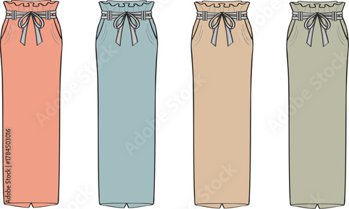 Fashion Forward Colorful Skirt Collection Featuring Bows and Stylish Details for Various Occasions