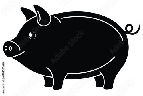 piggy bank vector icon silhouette