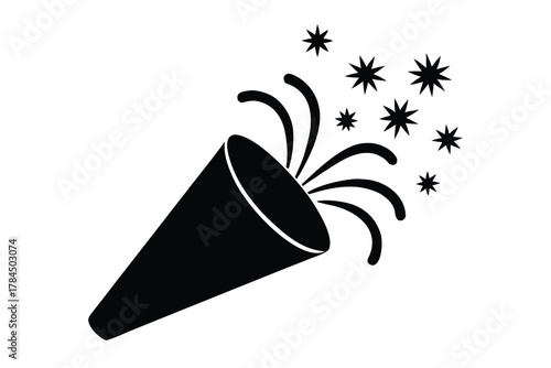 party popper vector icon silhouette
