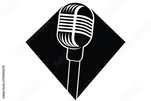 microphone vector icon silhouette
