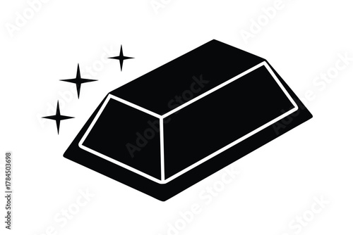 golden ingot vector icon silhouette