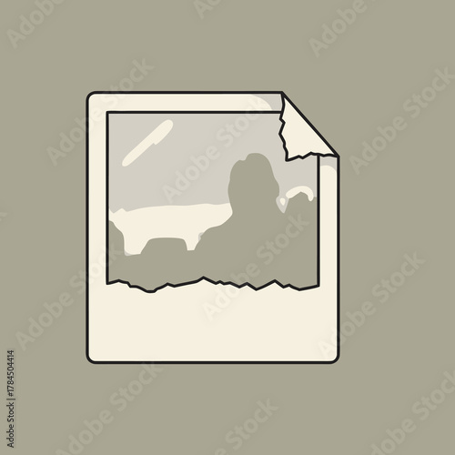 Cherished memories captured in a vintage instant photo frame with torn edges