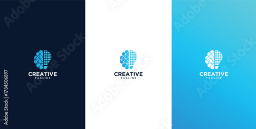 Illustration of a wired brain. Concept illustration of an electronic chip shaped like a human brain in an electronic virtual world.