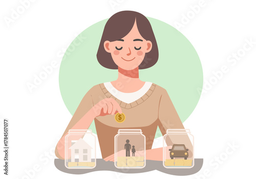 Woman Saving Money for Future Goals