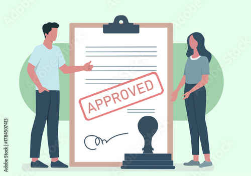 Contract Agreement Approved with Stamp