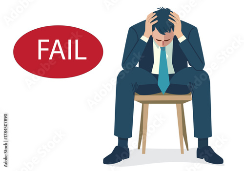 Stressed Businessman Suffering from Burnout