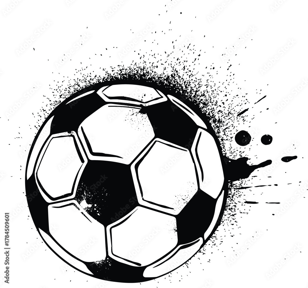 Obraz premium Grunge Soccer Ball Vector Illustration