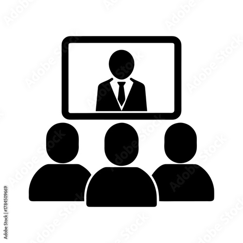 Video Conference Silhouette Logo for Professional Use.