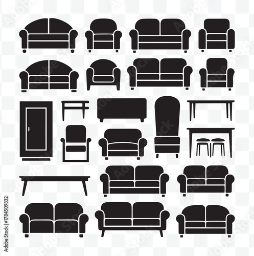 Furnishings Flat Icon Collection