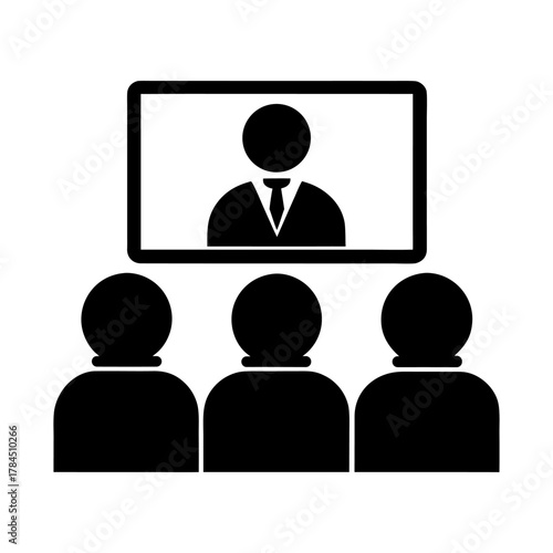 Minimal Video Meeting Icon for Business Apps.