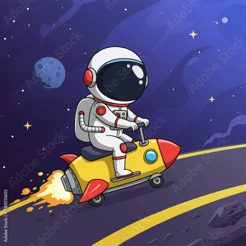 Astronauts Rocket Ride - A Whimsical Space Adventure.