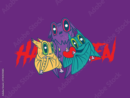 cute monster kaiju for kids background for halloween