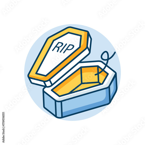 Coffin icon clean and modern vector illustration