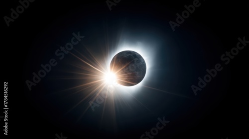 Breathtaking Solar Eclipse with Radiant Solar Corona and Darkened Silhouette of Earth During Celestial Event