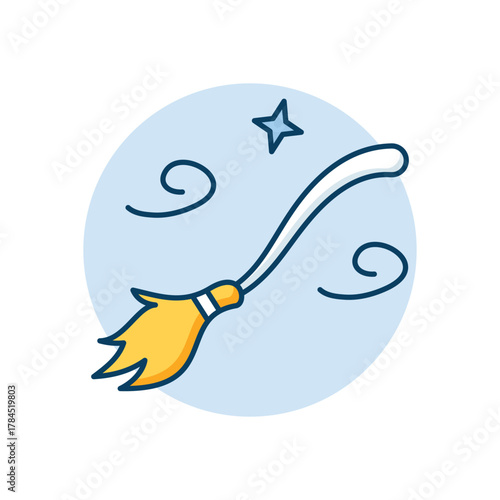 Broomstick icon clean and modern vector illustration