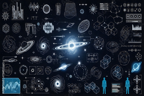 Science fiction ui elements background