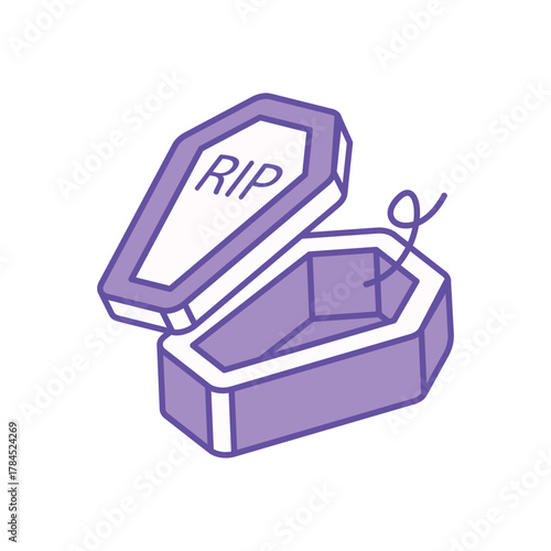 Coffin icon clean and modern vector illustration