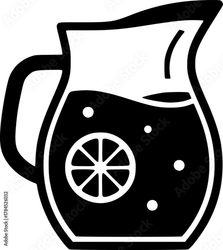 Pitcher with Lemon Beverage Silhouette Icon
