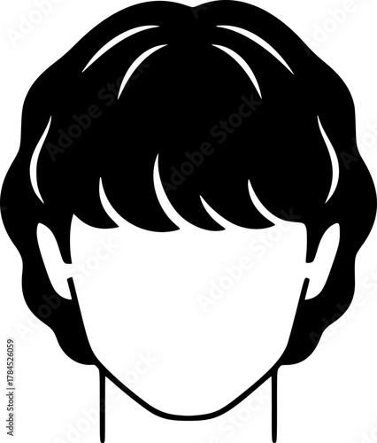 Curly Perm Woman Silhouette Icon