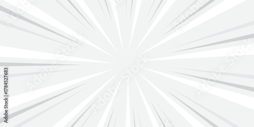 Comic book black and white radial lines background. Manga speed frame. Super hero action. Vector illustration