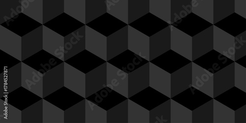Cubic pattern and seamless cube grid hexagon technology background. Geometric pattern illustration mosaic, square and triangle wallpaper.	